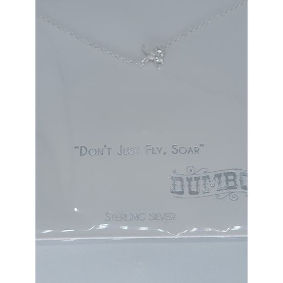 Title: Sterling Silver Dumbo Necklace – "Don't Just Fly, Soar"